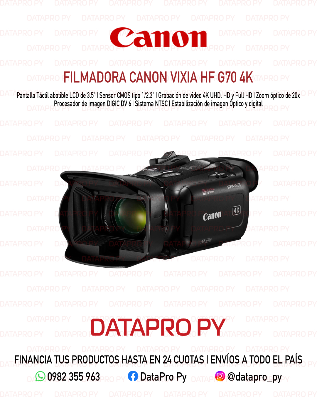 Filmadora Canon Vixia HF G70 4K
